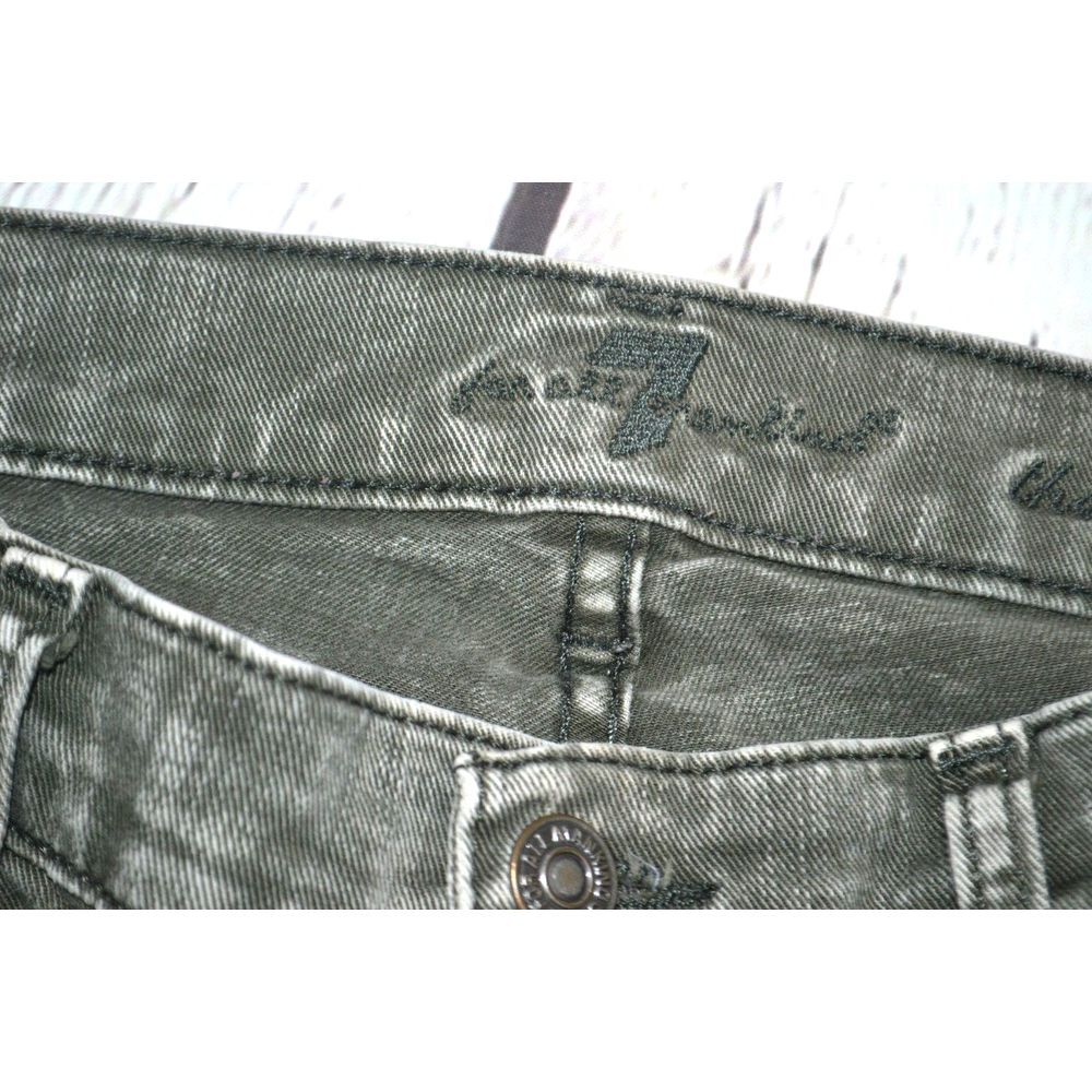 7 FOR ALL MANKIND Women's The Skinny Ankle Jeans SIZE 28 Green Wash - Picture 7 of 10